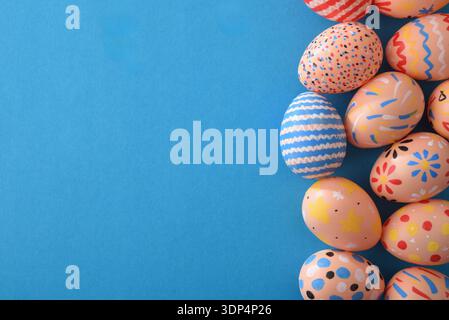 Easter Eggs Cluster with Copy Space Stock Photo