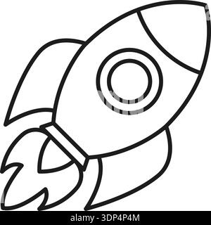 Rocket ship icon in flat style. Spaceship launch vector illustration on isolated background. Space transport sign business concept. Stock Vector
