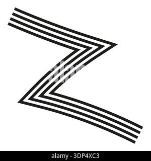 Professional alphabet Vector. Geometric patterns collections. Alphabet silhouettes collections. Abstract stripe collections. EPS 10. Stock Vector