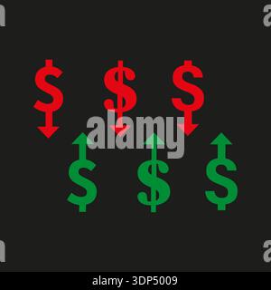 Sophisticated financial dollar. Professional growth indicators. Economic statistics Vector. Professional currency exchanges. EPS 10. Stock Vector
