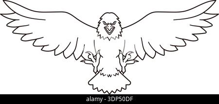 Bald eagle attacking vector illustration Stock Vector