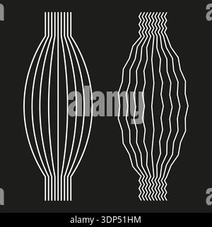 Wireframe vase shape. Abstract grid line. 3d mesh Vector. Black background. EPS 10. Stock Vector
