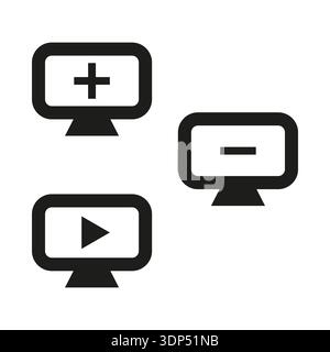 Monitor screen icon. Computer display symbol. Multimedia player Vector. Video interface sign. EPS 10. Stock Vector