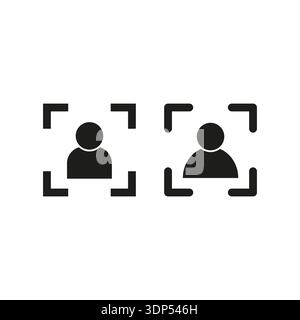 Face recognition icon. User scan Vector. Identity check symbol. Focus frame. EPS 10. Stock Vector