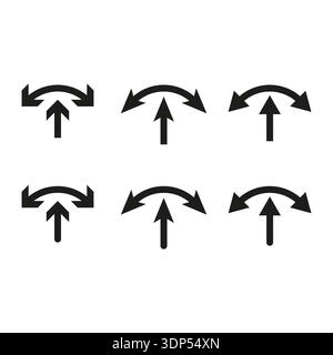 Six arrows Vector. Direction up icon. Choice movement symbol. Number 6 set. EPS 10. Stock Vector