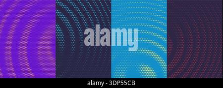 Set Abstract halftone background with colorful gradient dots and texture for modern graphic design posters, urban street art prints, and retro punk Stock Vector