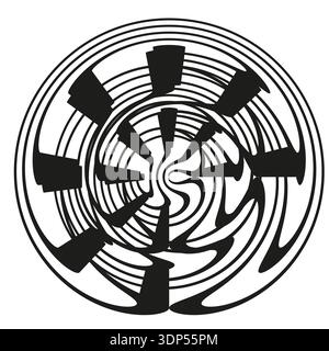 Abstract swirl Vector. Dynamic vortex pattern. Black paint stroke. Circular motion design Stock Vector