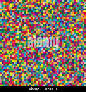 Colorful pixel noise. Vibrant Vector mosaic. Digital static pattern. Abstract square texture. Stock Vector