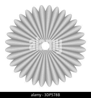 Gear round frame. Radial lace Vector. Circular spike ornament. White background detail Stock Vector