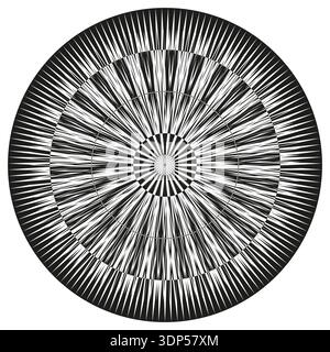 Rhombus star Vector. Radial diamond pattern. Geometric burst icon. Black white ornament. Stock Vector