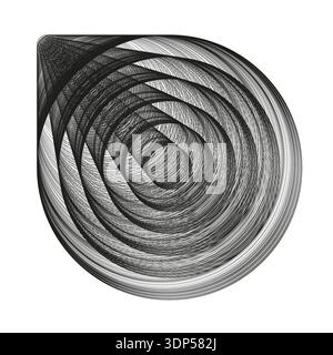 Distorted wireframe mesh. Abstract line Vector. Flowing net shape. 3d depth art. Stock Vector