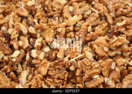 close up of  walnut kernels Stock Photo