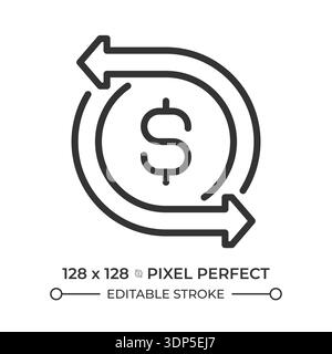 Profit and loss pixel perfect line icon Stock Vector