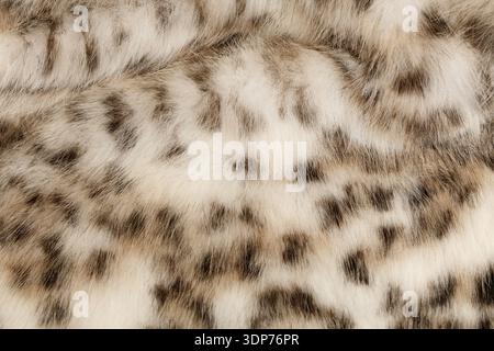 Leopard pattern synthetic fur texture background Stock Photo