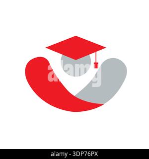 Study travel logo design template education hat and logo design Stock Vector