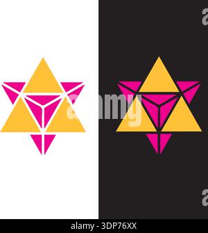 3 star logo design new modern logo design Stock Vector