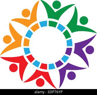 teamwork community business people vector logo design Stock Vector
