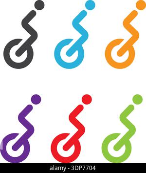 City Bike Logo Template design i letter cycle icon design Stock Vector