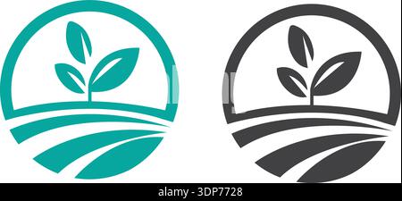 Eco Agriculture Logo Design. Farming Logotype Symbol Template Pro Vector Stock Vector