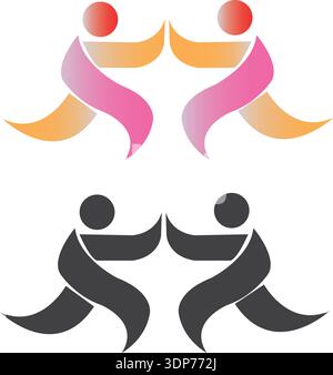 Community care symbol illustration design or human icon logo design Stock Vector