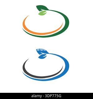 fruit, abstract, apple, logo, nutrition food symbol icon, fruits juice drink vector design template Stock Vector