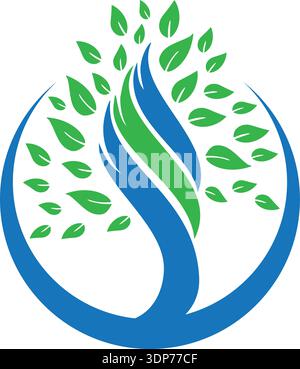 Preschool Logo Concept illustrations logo design modern tree circle logo Stock Vector