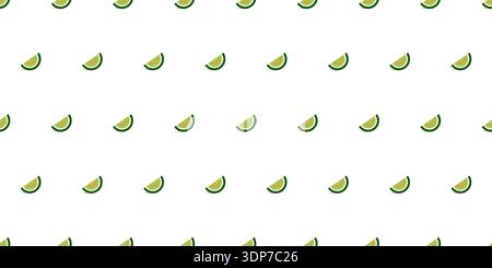 Melon sliced seamless pattern on white background. Vector illustration Stock Vector