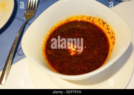 Borscht Soup is a Staple in Russian Cuisine Stock Photo