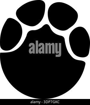 Monochrome vector graphic of an elephant's foot print Stock Vector