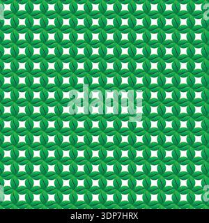 Seamless Green Organic Leaf Pattern with Gradient Shading Stock Vector