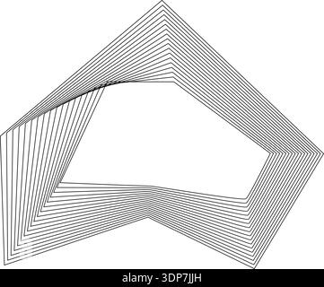 Hard sharp pointed shape created from concentric square lines with hollow center and angular contour. Stock Vector