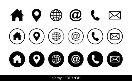 Social media icons vector set: Instagram, Facebook, YouTube, Twitter, Pinterest, WhatsApp, LinkedIn in color, black, and outline styles isolated on wh Stock Vector