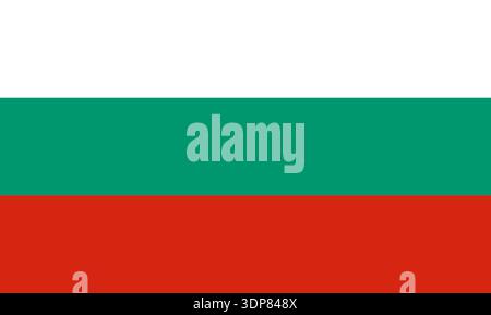 Vector graphic of the Bulgarian national flag. Comprised of red, white and green horizontal stripes Stock Vector