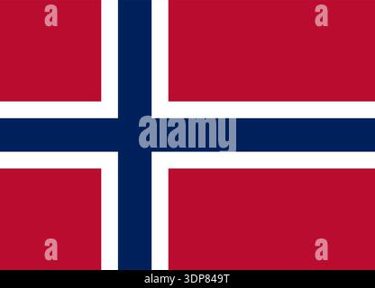 Vector graphic of the Bouvet Island national flag. Comprised of black and white crosses on a red background Stock Vector