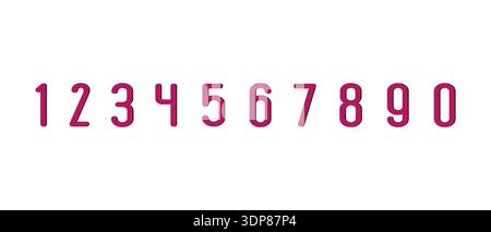 Set of colorful numbers. Vector illustration. Template elements for greeting card, web design. Mathematics educational children game Stock Vector
