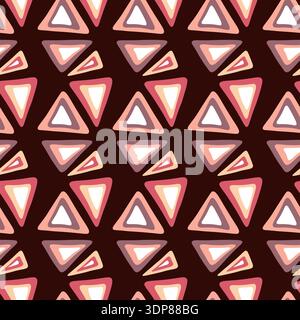 Seamless pattern with triangle decoranive art print. Polygonal rainbow mosaic background. Abstract vector illustration. Triangular graphic Simple Stock Vector