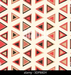 Seamless pattern with triangle decoranive art print. Polygonal rainbow mosaic background. Abstract vector illustration. Triangular graphic Simple Stock Vector