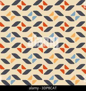 Butterflies and Leaves, Abstract Geometric background, Seamless vector Pattern, Modern vector background featuring diagonal leaf shapes and rounded tr Stock Vector