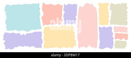 Jagged shapes, ripped paper set Stock Vector