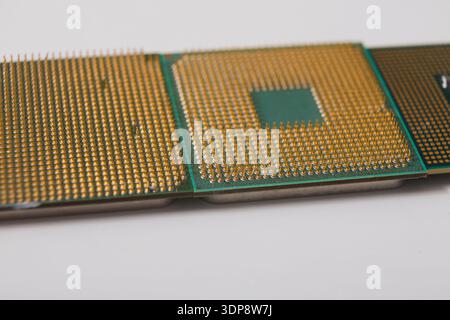 Computer processor chip close-up. Stock Photo