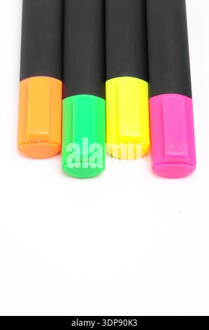 Colored markers for drawing on an isolated white background Stock Photo