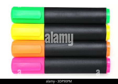 Colored markers for drawing on an isolated white background Stock Photo