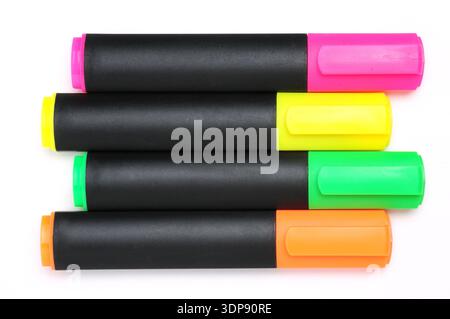 Colored markers for drawing on an isolated white background Stock Photo
