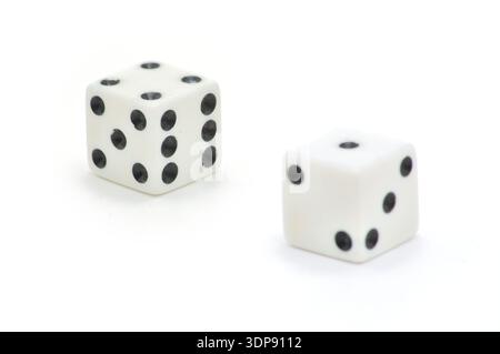 Dice for casino and backgammon on isolated white background Stock Photo