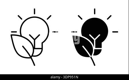 This image features a light bulb integrated with a leaf, symbolizing eco-friendly energy innovation. It reflects a modern design approach to sustainab Stock Vector