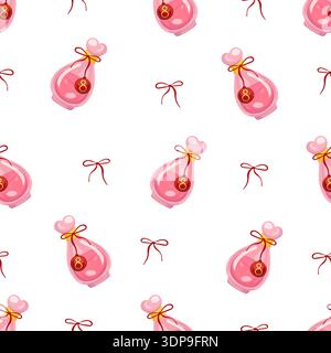 Perfume bottles with number 8 for Womens Day pattern Stock Vector