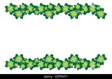 St Patricks Day background with green leaf borders and fresh festive accents Stock Vector