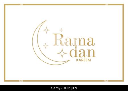 Clean Ramadan Kareem background with soft gradients and geometric Islamic frame Stock Vector
