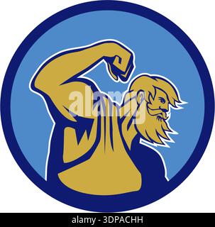 Illustration of Roman god of sea Neptune or Poseidon of Greek mythology ...