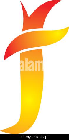 Flame Letter F Fire Logo Stock Vector